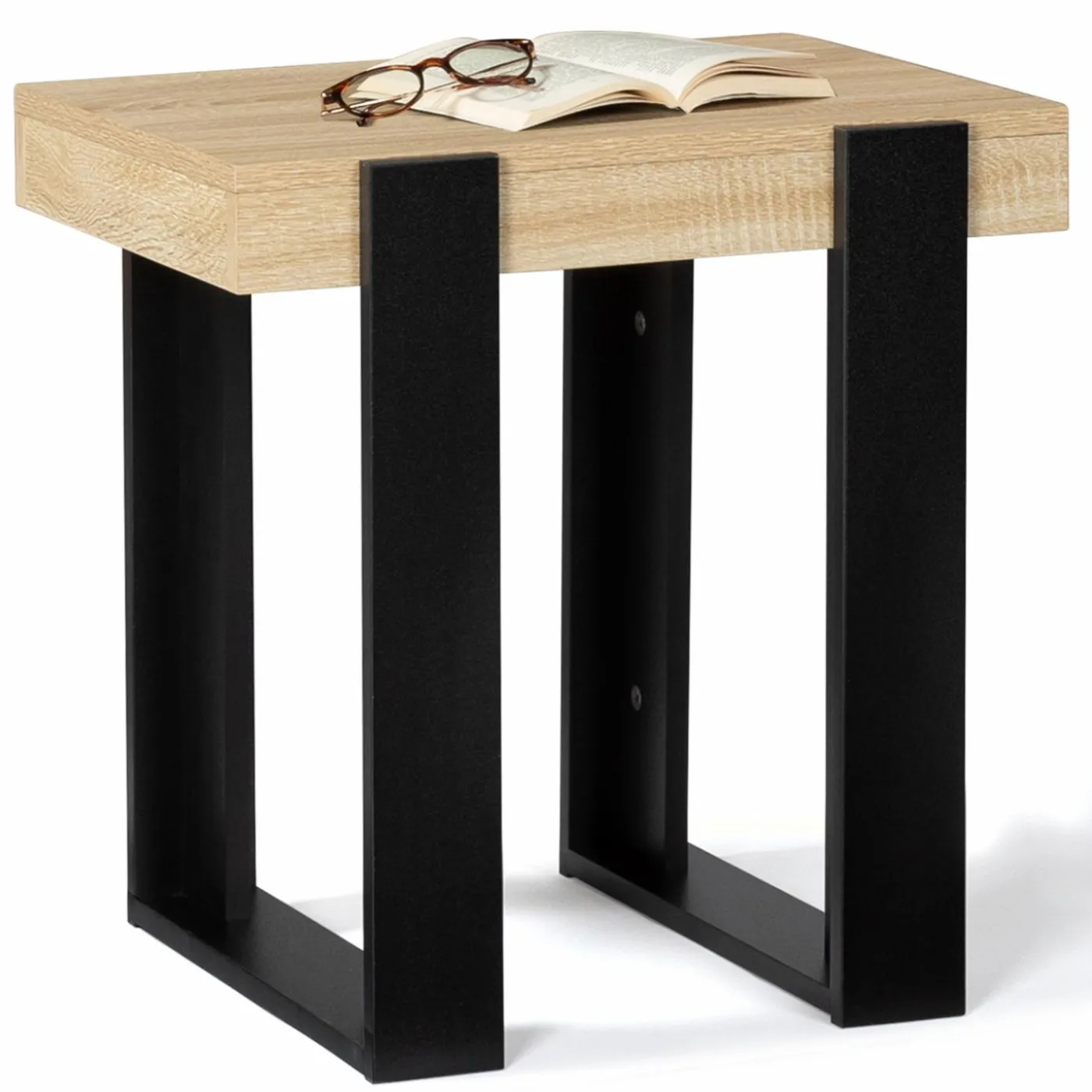 Tables de chevet bois et métal noir style loft industriel