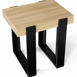 Tables de chevet bois et métal noir style loft industriel