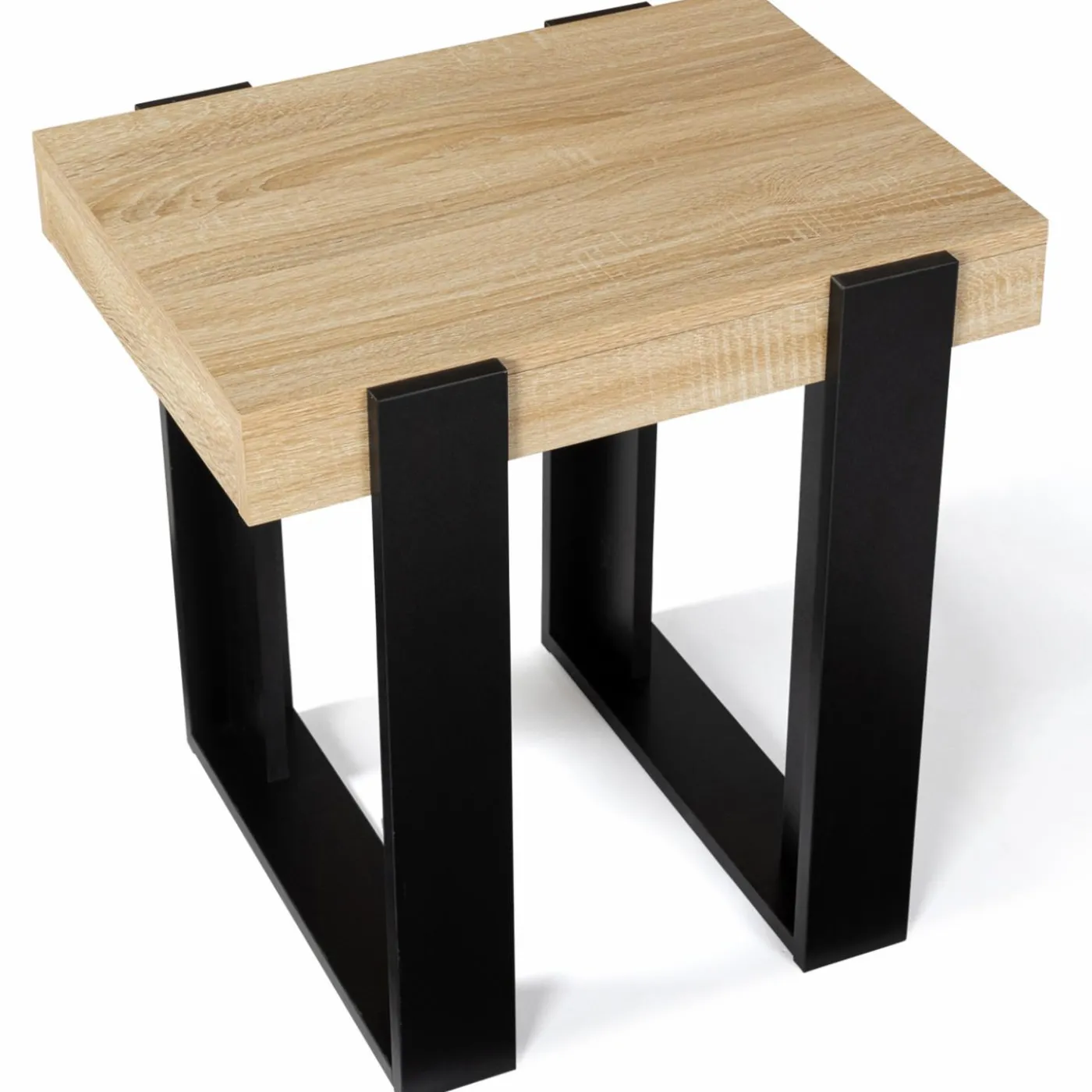 Tables de chevet bois et métal noir style loft industriel