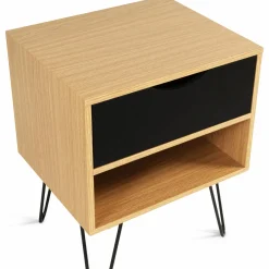 Tables de chevet bois et métal pieds épingle
