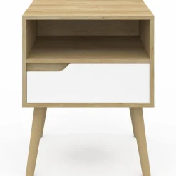 Tables de chevet scandinaves bois blanc et effet hêtre