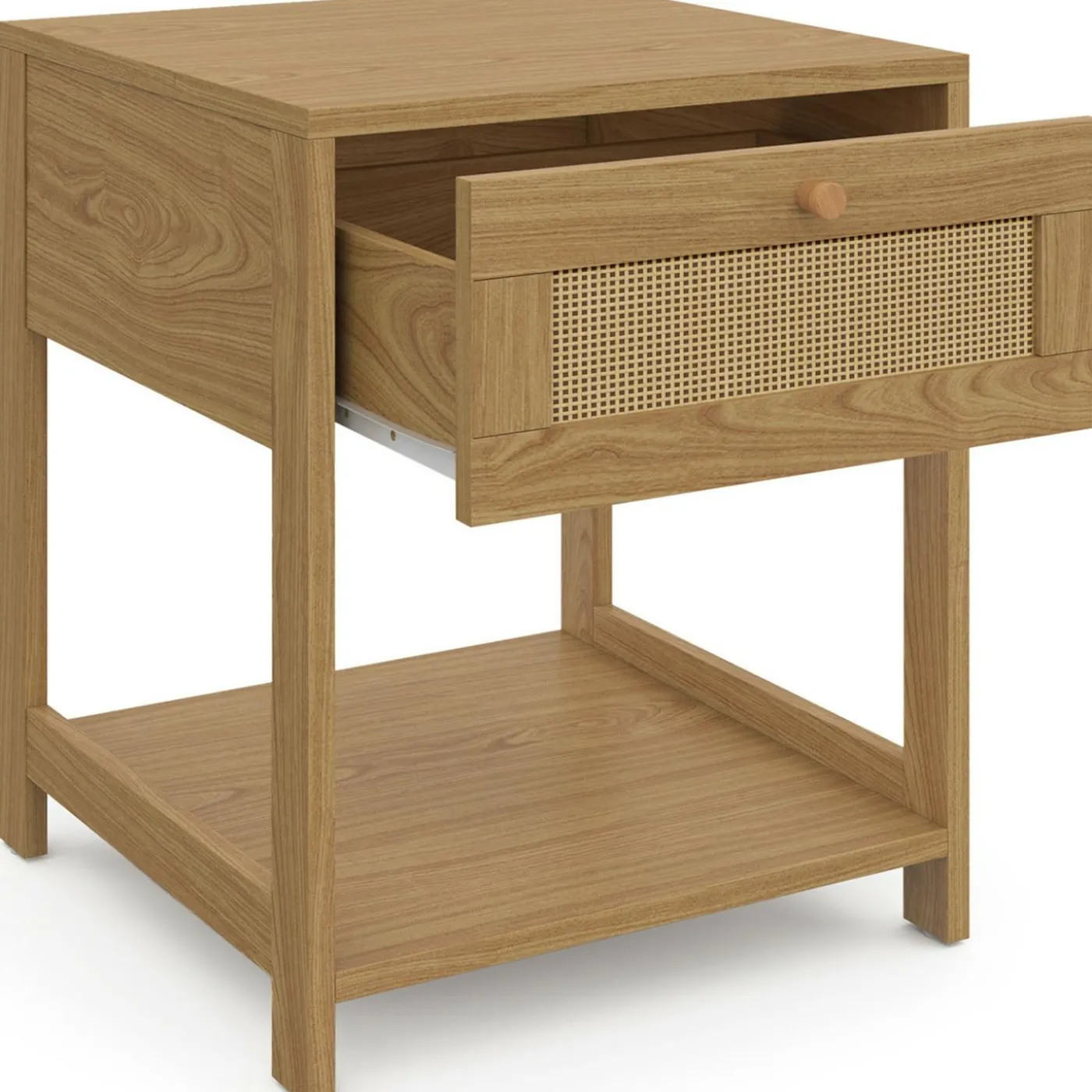 Tables de chevet vintage imitation cannage