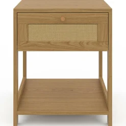 Tables de chevet vintage imitation cannage