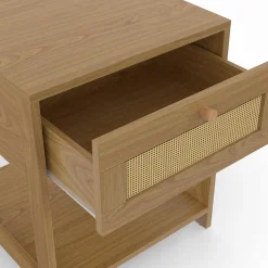 Tables de chevet vintage imitation cannage