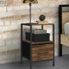 Tables de nuit effet bois vieilli