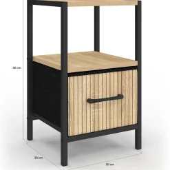 Tables de nuit effet lattes