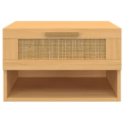 Tables de nuit murales cannage et bois