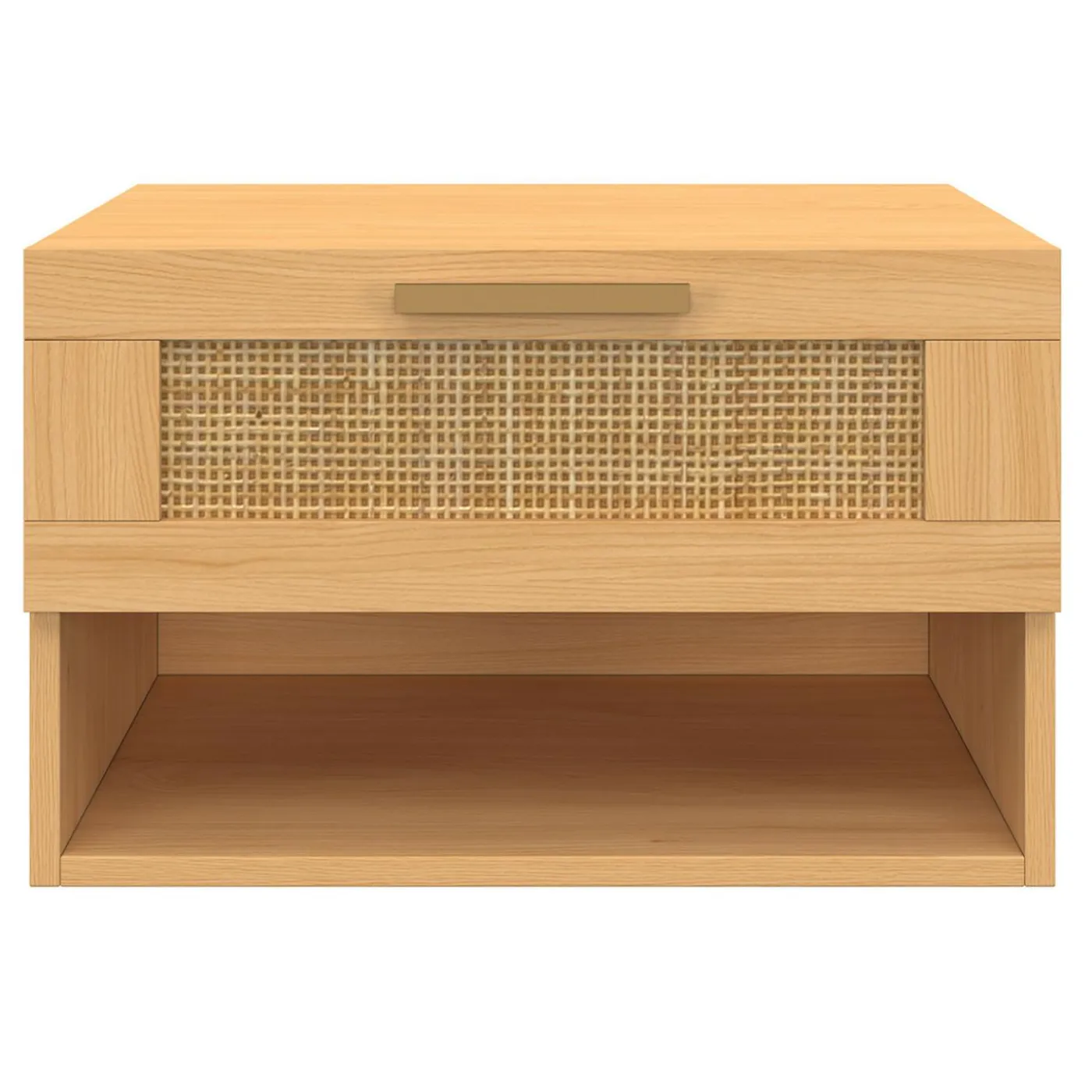 Tables de nuit murales cannage et bois