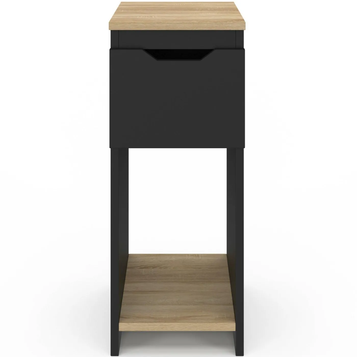 Tables de nuit noir et bois avec 1 tiroir