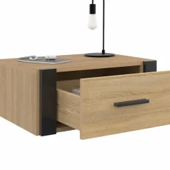 Tables de nuit suspendues industrielles avec tiroir et étagère