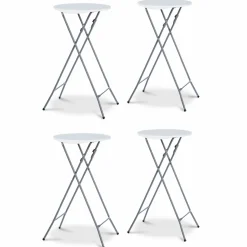 Tables mange-debout pliantes avec housse noire