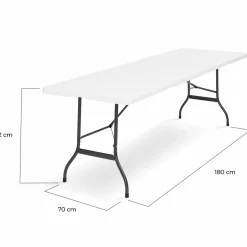 Tables pliantes d'extérieur 180 cm blanche