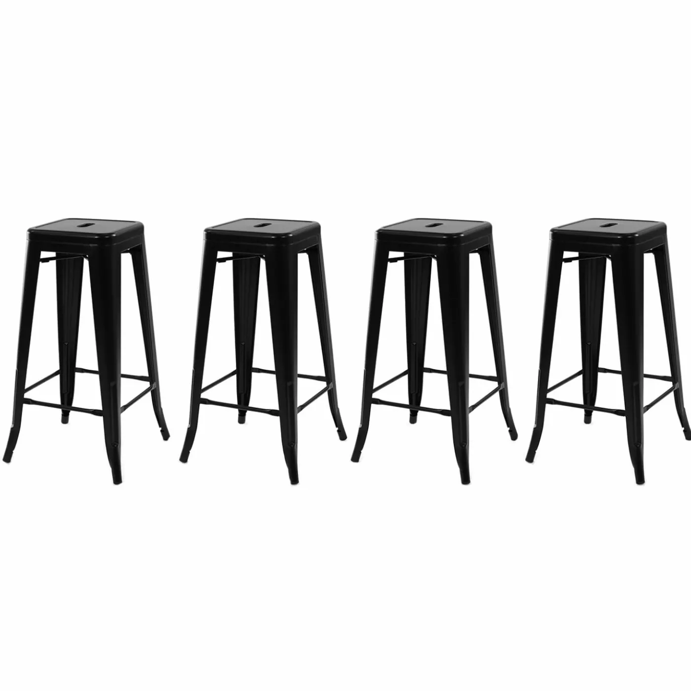 Tabouret style industriel noir mat x4
