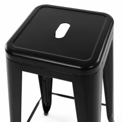Tabouret style industriel noir mat x4