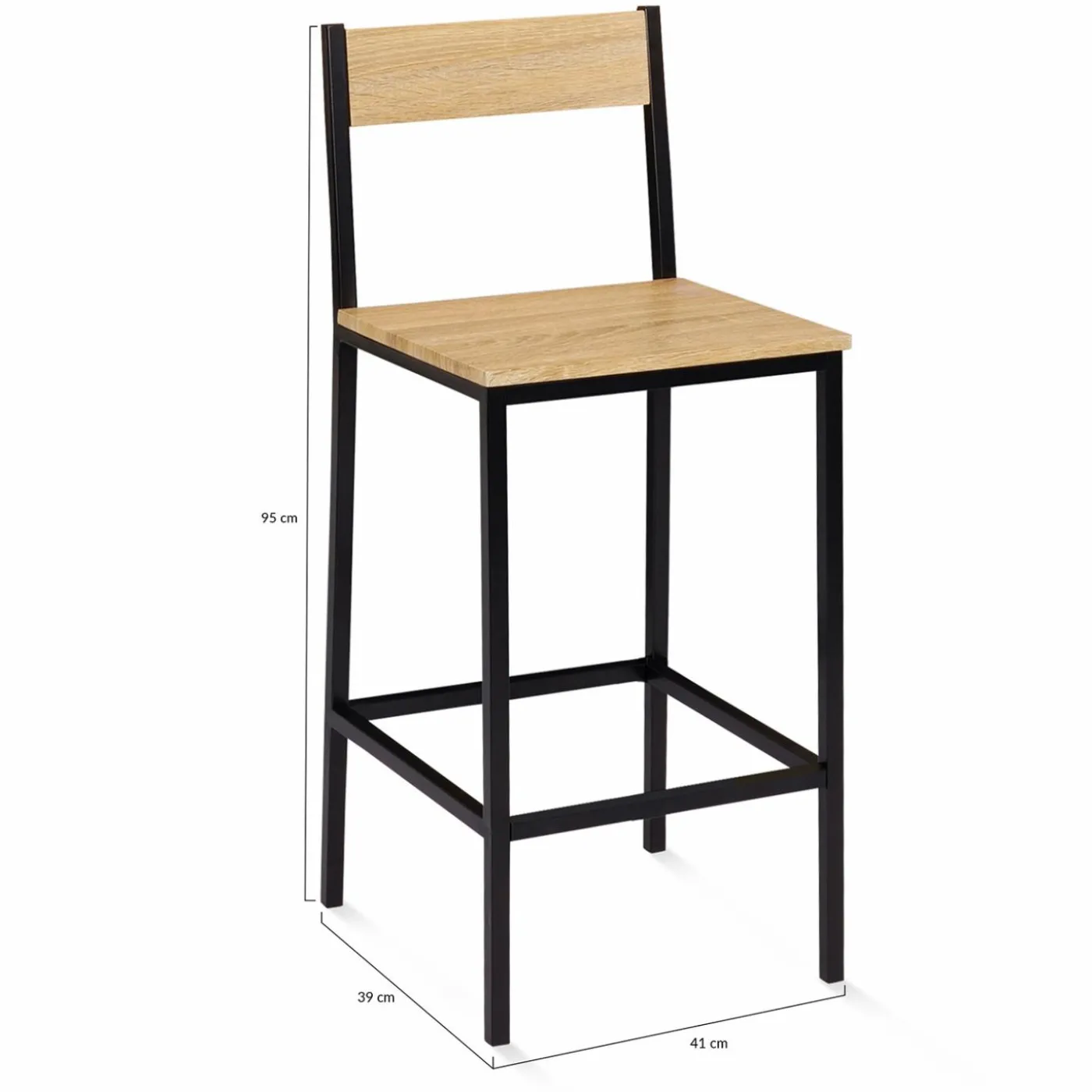 Tabourets de bar avec dossier chaise de cuisine style industriel
