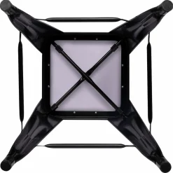 Tabourets de bar bois et métal noir empilables x4