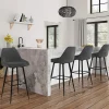 Tabourets de bar confortables en velours gris foncé avec accoudoirs