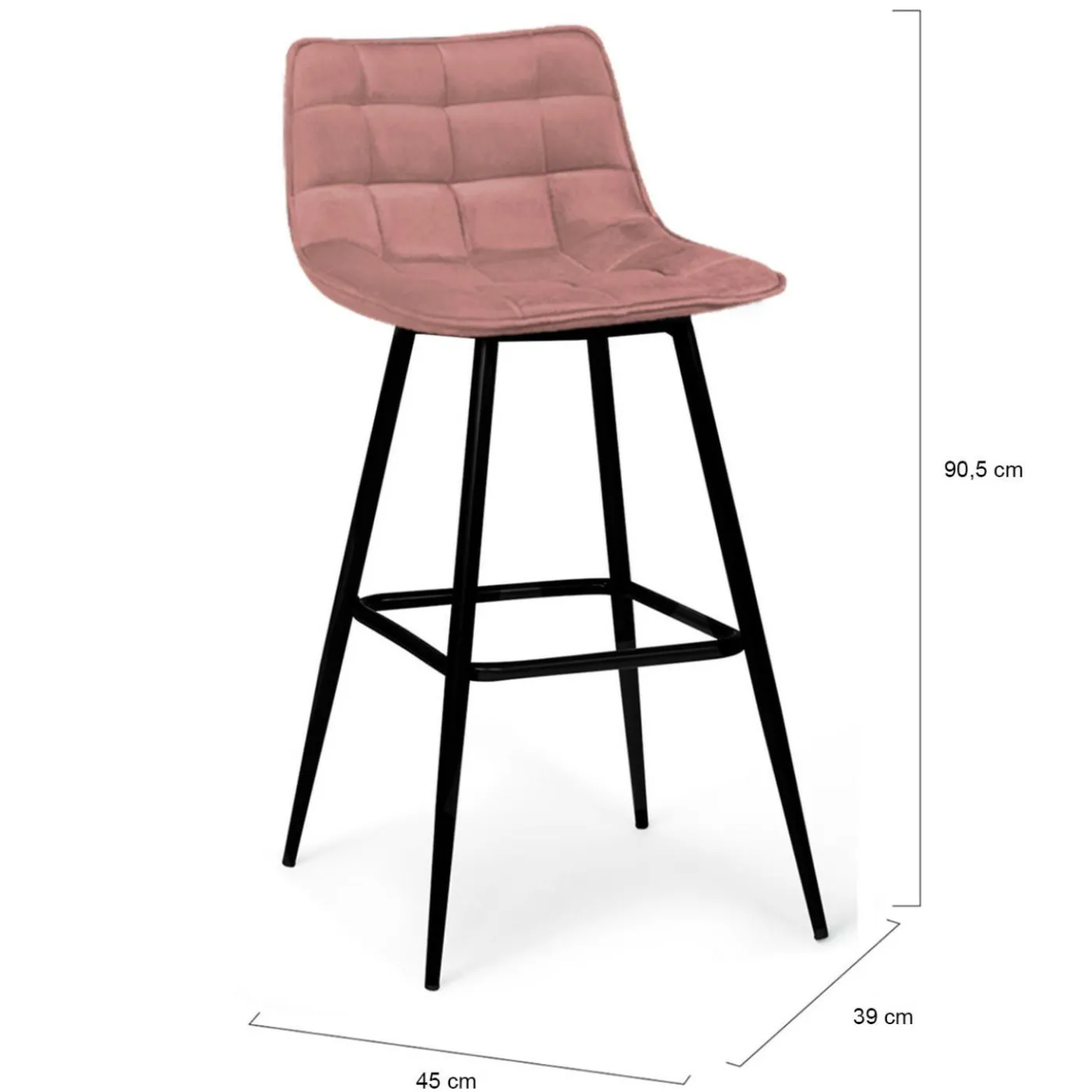 Tabourets de bar en velours multicolore