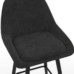 Tabourets de bar en velours noir