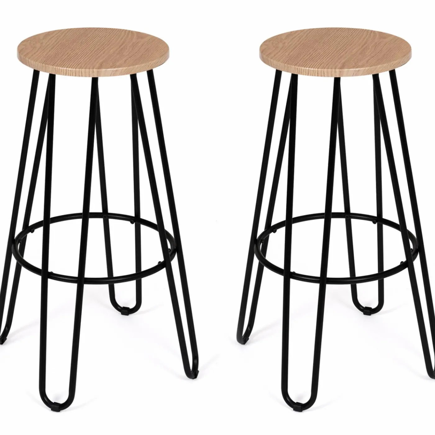 Tabourets de bar industriel bois et métal