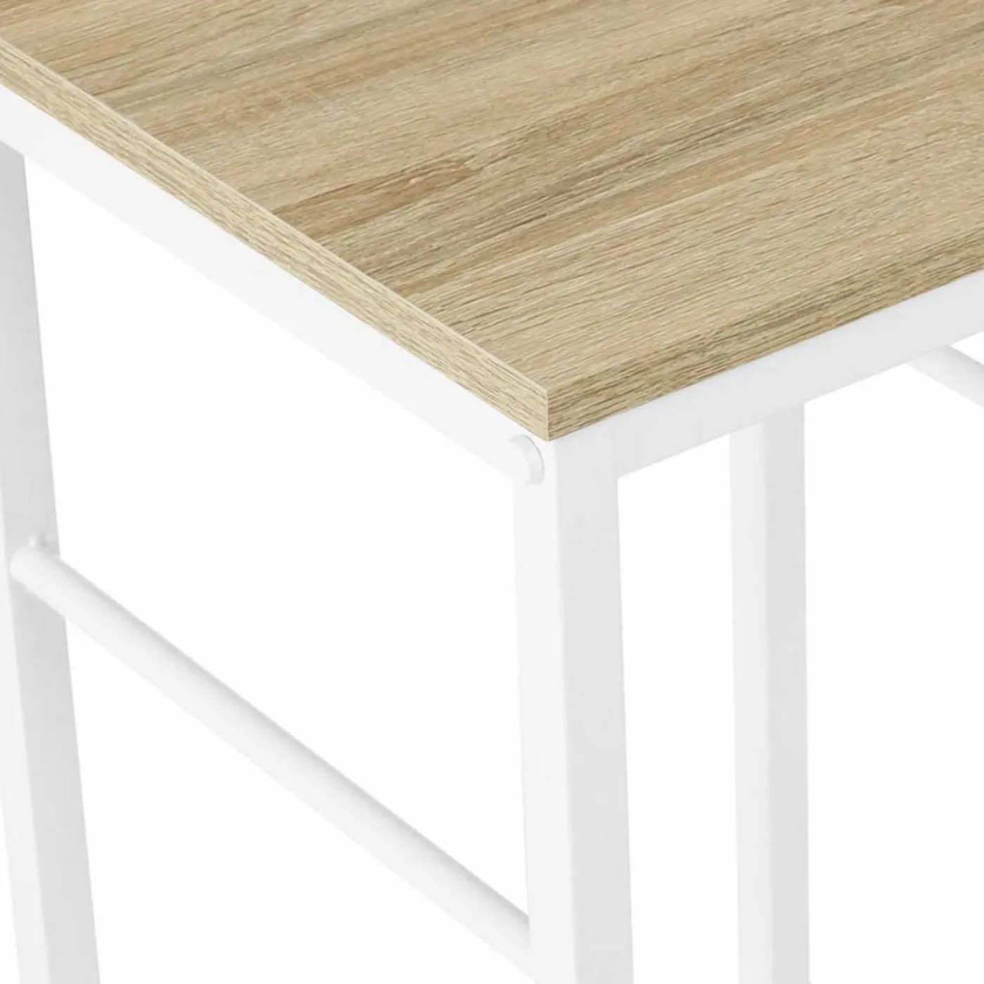 Tabourets de bar métal blanc et bois style industriel