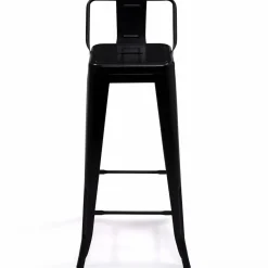 Tabourets de bar métal noir avec dossier