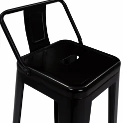Tabourets de bar métal noir avec dossier