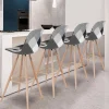 Tabourets de bar scandinaves patchworks noir, gris et blancs
