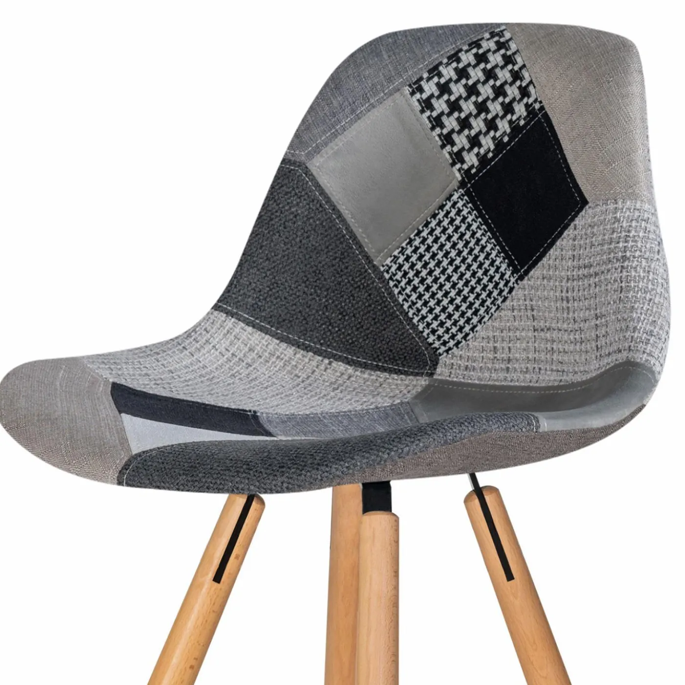 Tabourets de bar scandinaves patchworks noir, gris et blancs