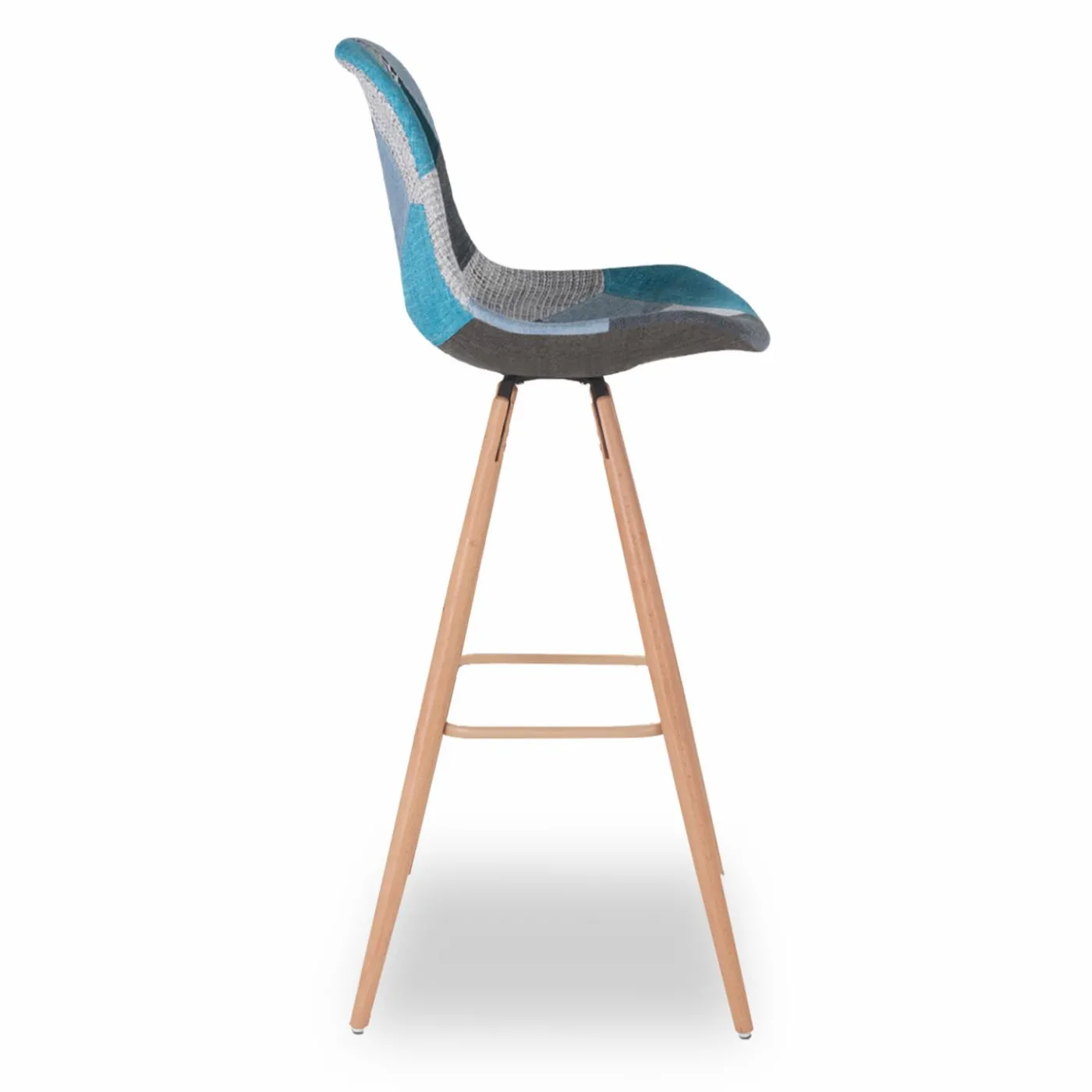 Tabourets de bar scandinaves bleu patchwork