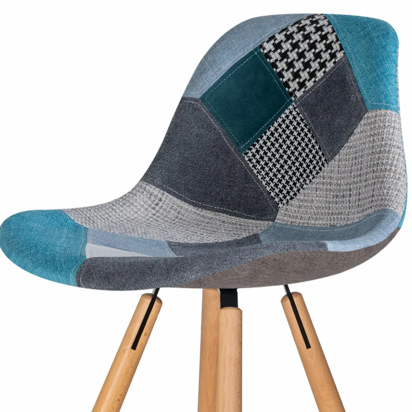 Tabourets de bar scandinaves bleu patchwork