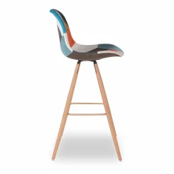 Tabourets de bar scandinaves patchwork multicolore