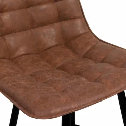Tabourets de bar vintage marron vieilli