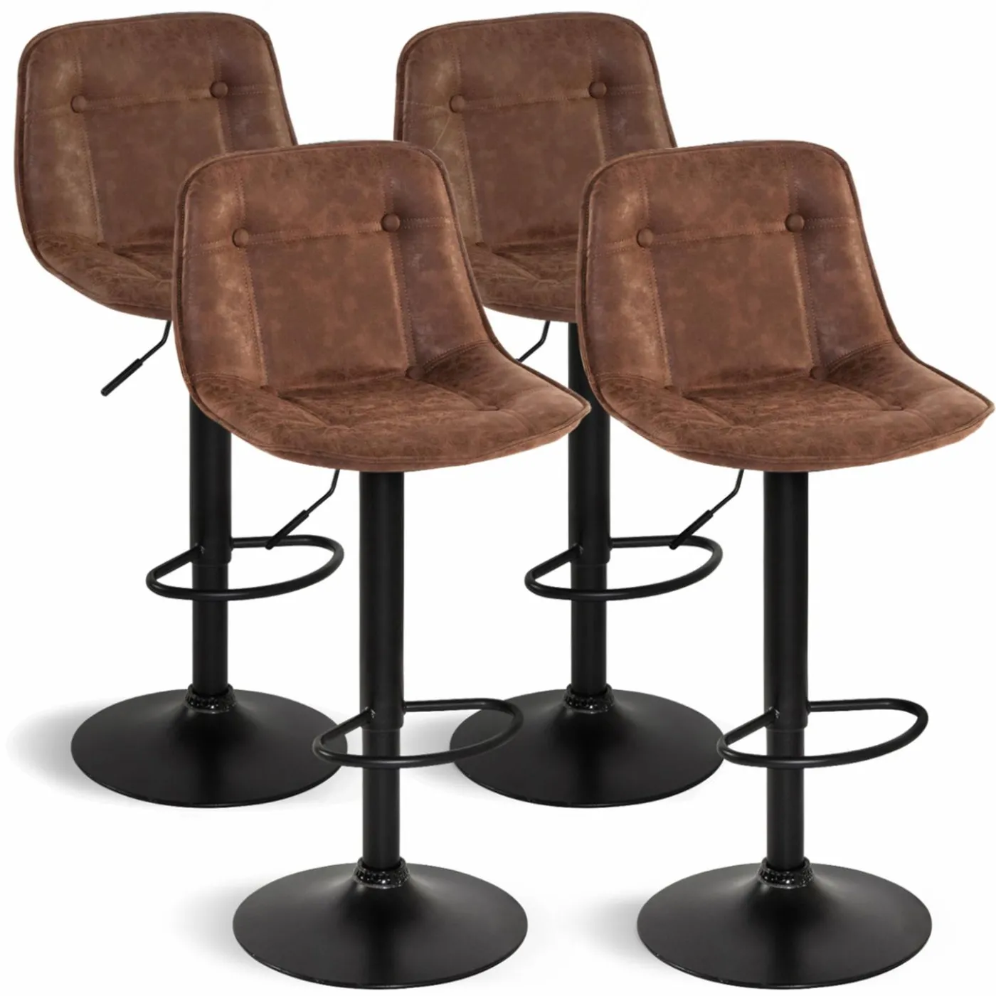 Tabourets réglables en hauteur marron