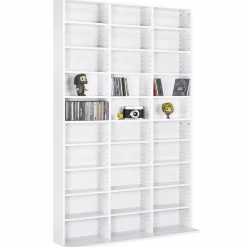 Étagère bibliothèque bois blanc 30 cases modulables