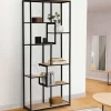 Étagère bibliothèque design industriel 161 cm 8 niveaux asymétrique