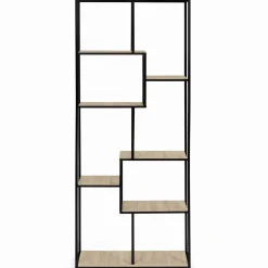 Étagère bibliothèque design industriel 161 cm 8 niveaux asymétrique