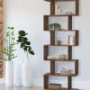 Étagère bibliothèque en forme de S effet noyer 189 cm