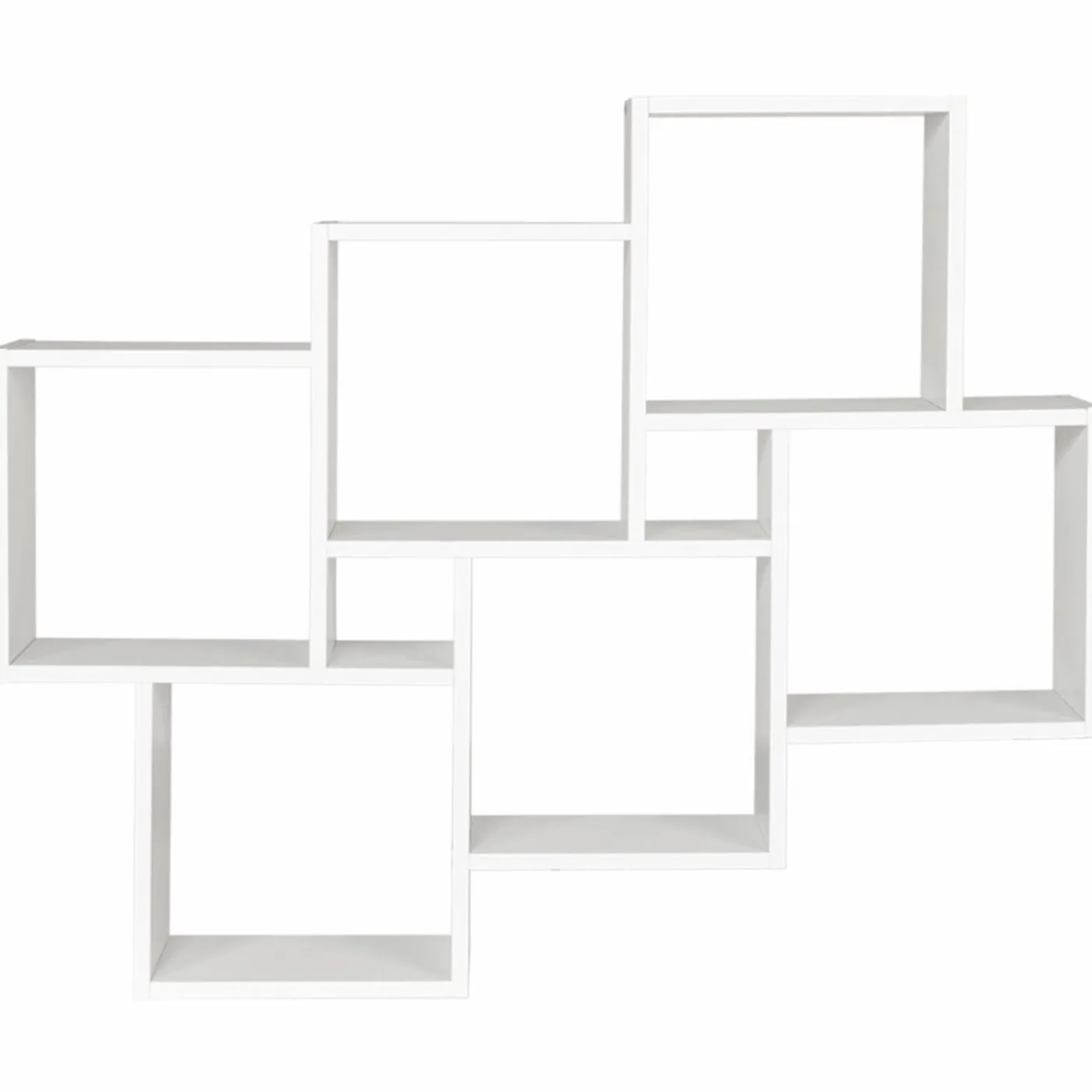 Étagère blanche murale avec 8 cubes