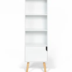 Étagère colonne style scandinave 4 niveaux blanche