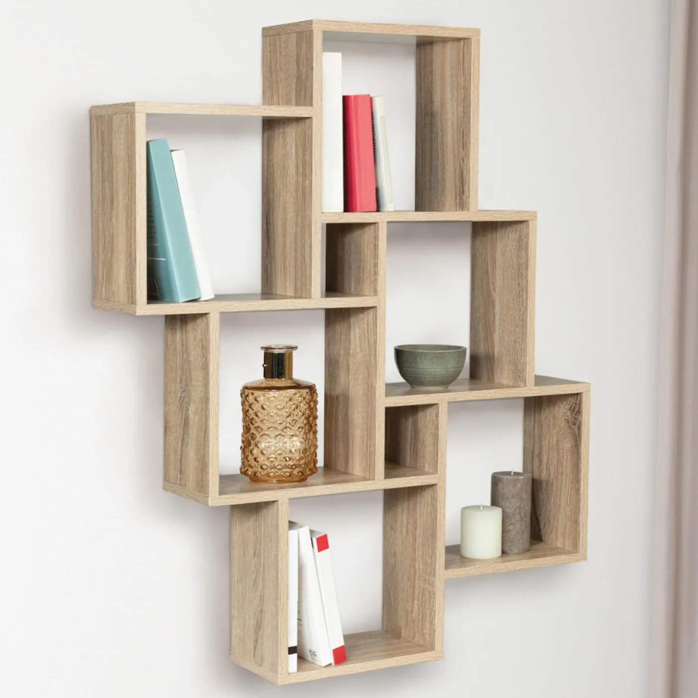 Étagère cube murale bois 1m