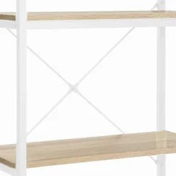 Étagère industrielle bois et métal blanc 5 niveaux