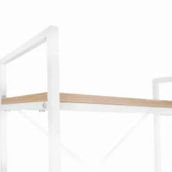 Étagère industrielle bois et métal blanc 5 niveaux
