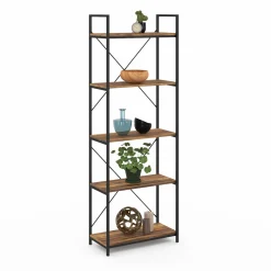 Étagère industrielle effet vieilli 5 niveaux 170 cm