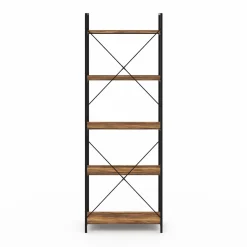 Étagère industrielle effet vieilli 5 niveaux 170 cm