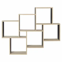 Étagère murale bois et noir double position