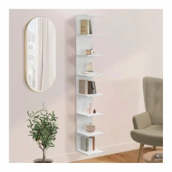 Étagère murale suspendue double position blanche 190 cm