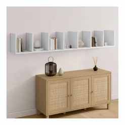 Étagère murale suspendue double position blanche 190 cm
