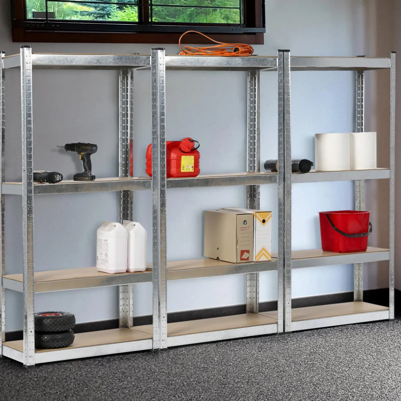 Étagères modulables charges lourdes en métal 150 cm
