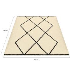 Tapis d'intérieur rectangle à motifs berbère 160 x 220 cm
